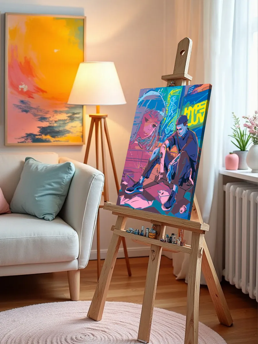 Картина по номерам «CMH: Руслан Crazy Mega Hell неон 40х50» — картинка 10