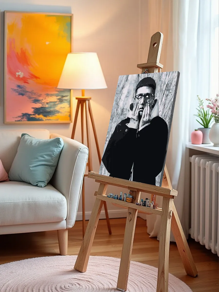 Картина по номерам «CMH: Руслан Crazy Mega Hell чб монохром» — картинка 10