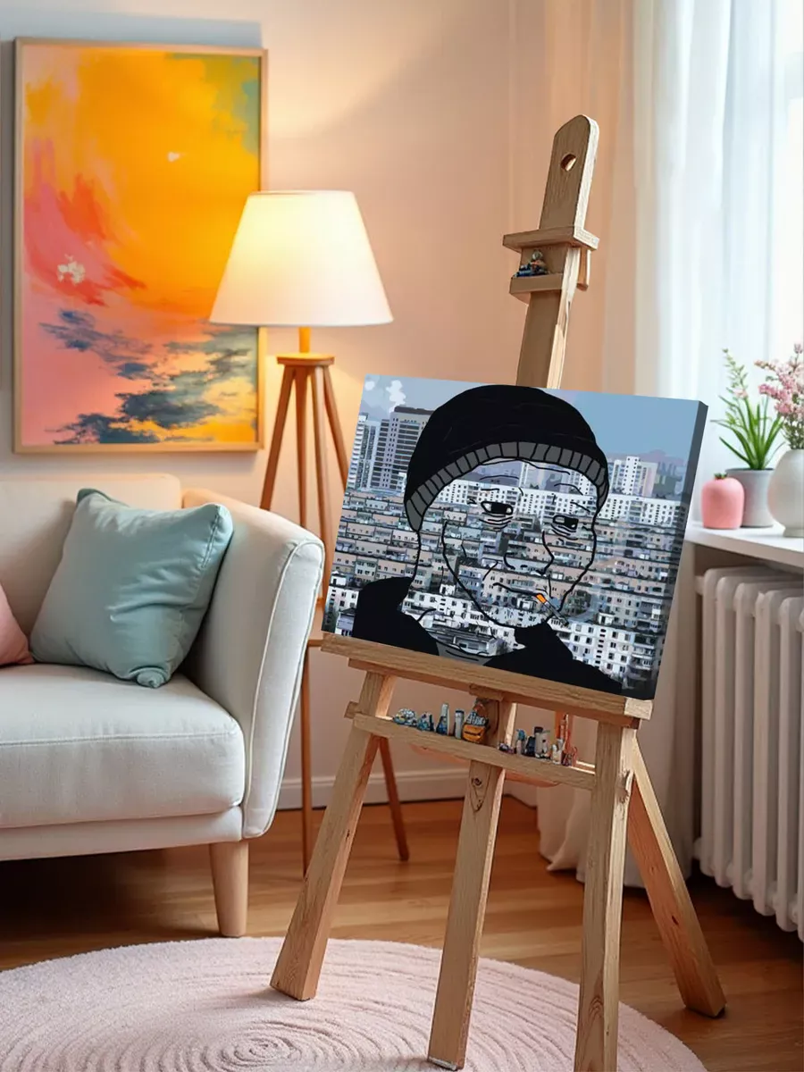 Картина по номерам «Панельки родные russian doomer мем 40х50» — картинка 9