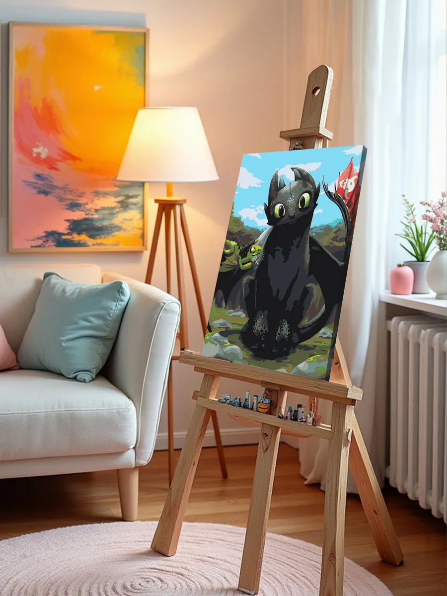 Картина по номерам «Как приручить дракона: Беззубик 40х50» — картинка 10