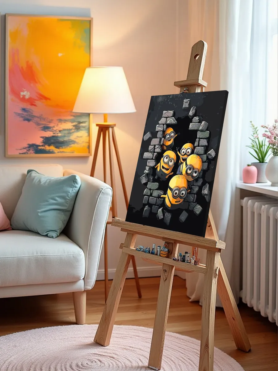 Картина по номерам «Миньоны в пещере, мульт Гадкий я 40х50» — картинка 10