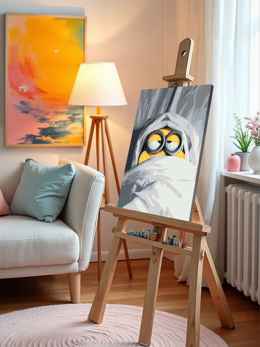 Картина по номерам «Миньоны в постели, мульт Гадкий я 40х50» — картинка 10