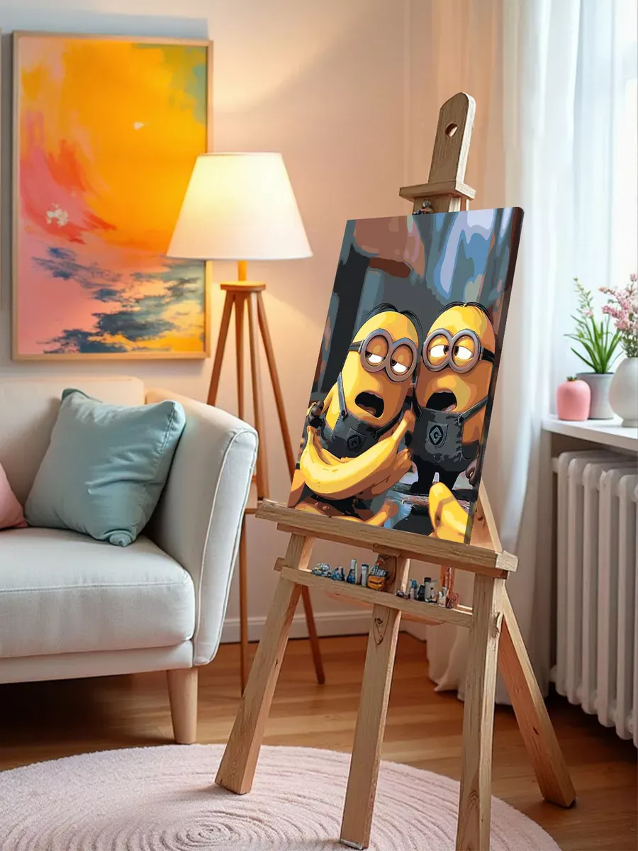 Картина по номерам «Миньоны и бананы, мульт Гадкий я 40х50» — картинка 10