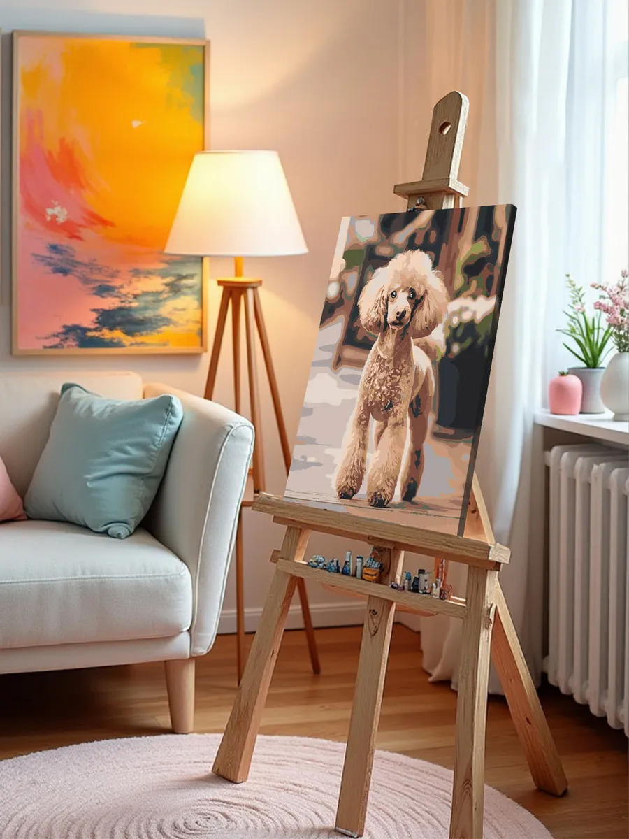 Картина по номерам «Собака пудель на улице 40х50» — картинка 10