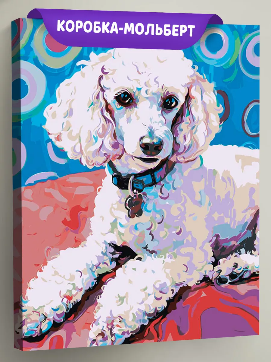 Картина по номерам «Собака пудель в стиле Ван Гога 40х50»