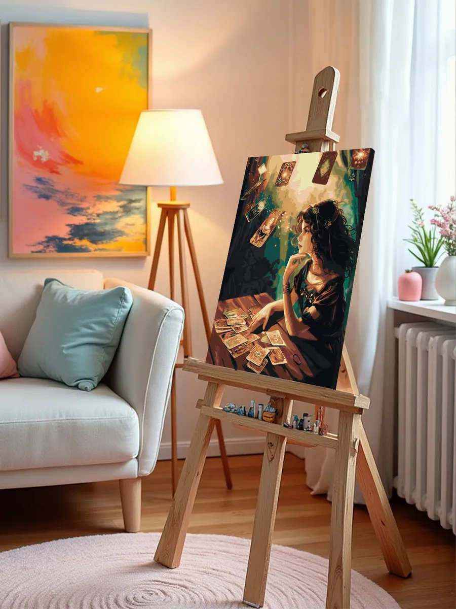 Картина по номерам «Карты таро и девушка, мистика гадание» — картинка 10