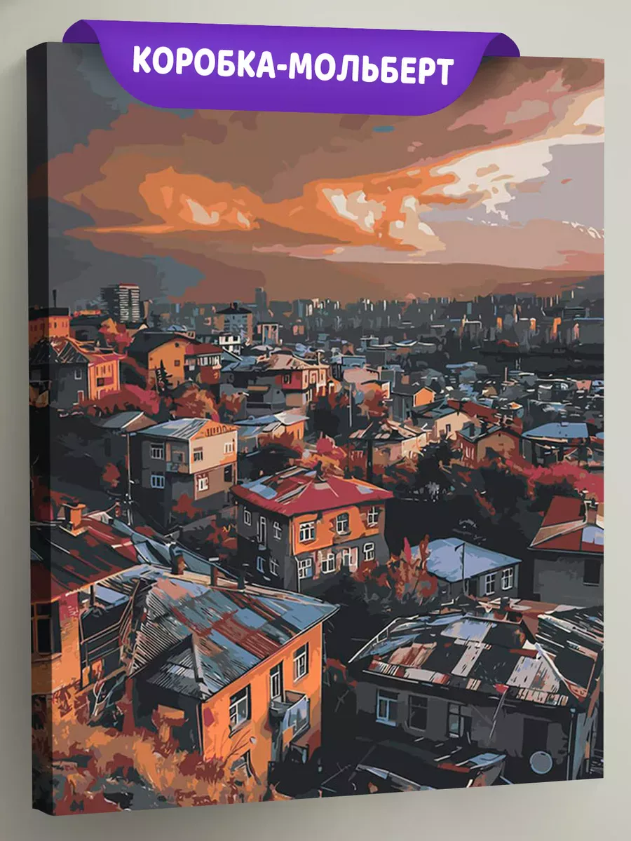 Картина по номерам «Армения: вечерний город Ереван 40x50»