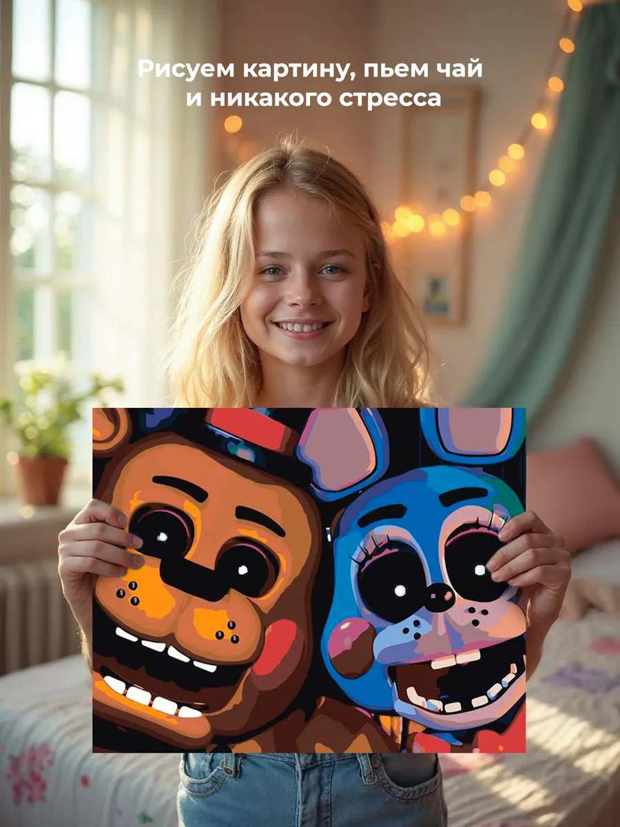 Картина по номерам «Фнаф Freddy's Фредди и Бонни 40x50» — картинка 7