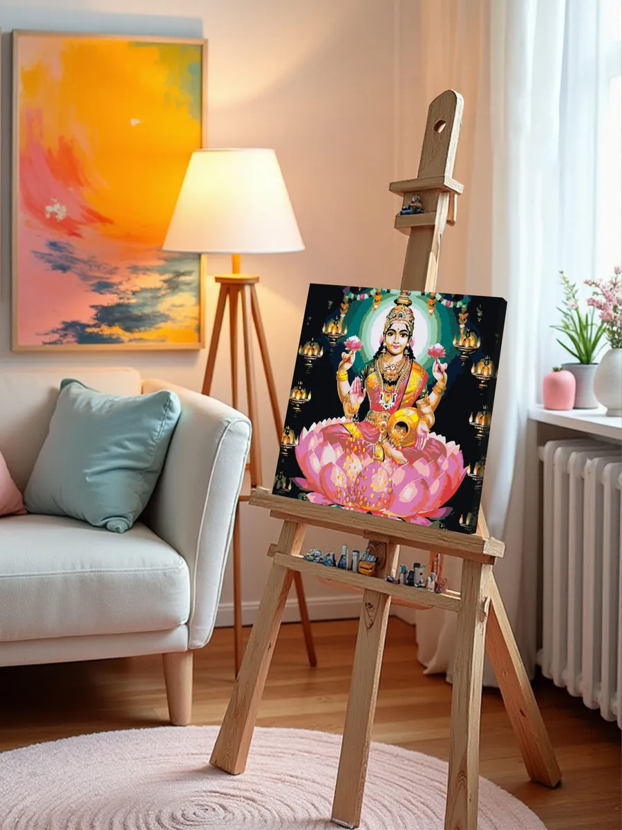 Картина по номерам «Религия индуизм: богиня Лакшми на лотосе» — картинка 10