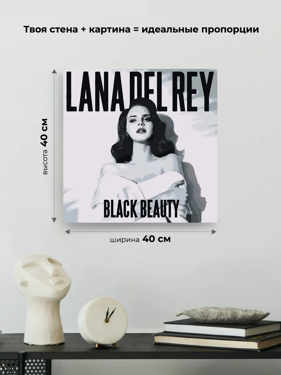 Картина по номерам «Lana Del Rey Лана Дель Рей: обложка чб» — картинка 3