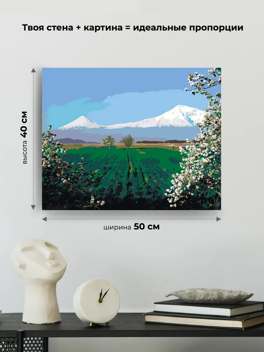 Картина по номерам «Армения: пейзаж, вид на Арарат 40x50» — картинка 3