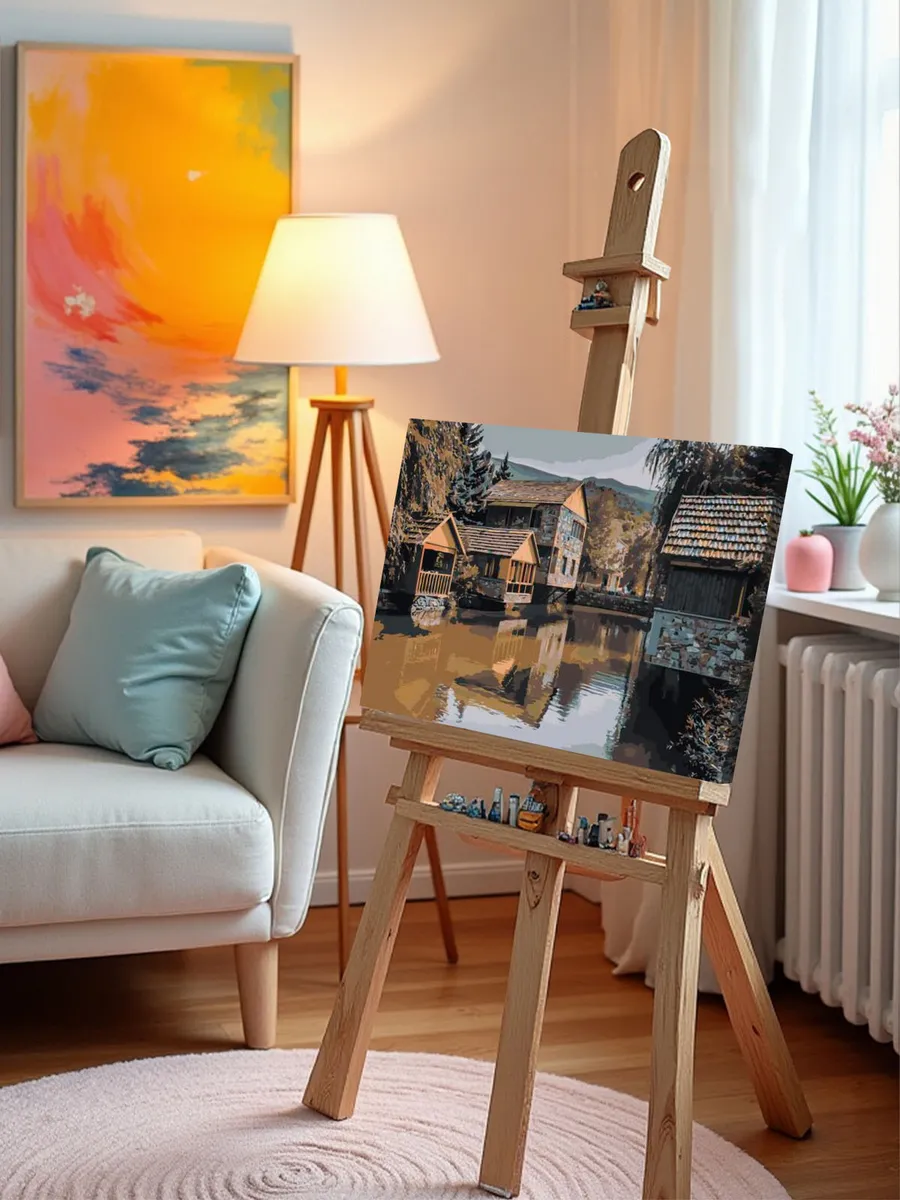 Картина по номерам «Армения: город Дилижан, озеро 40x50» — картинка 10