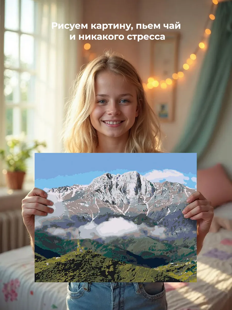 Картина по номерам «Армения: гора Хуступ, зеленый лес 40x50» — картинка 7