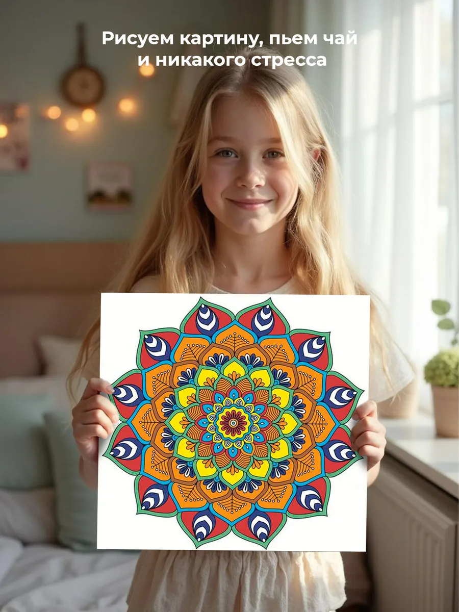 Картина по номерам «Религия, Буддизм: мандала 40x40» — картинка 7