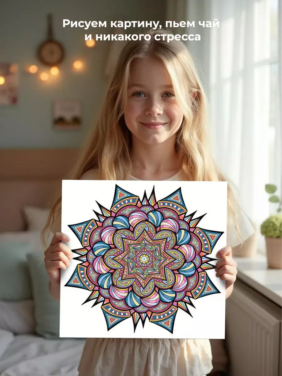 Картина по номерам «Религия, Буддизм: мандала 40x40» — картинка 6