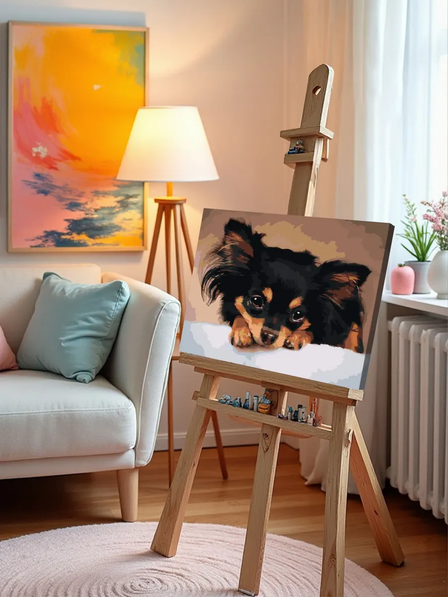 Картина по номерам «Собаки: длинношерстный Той терьер 40x50» — картинка 10