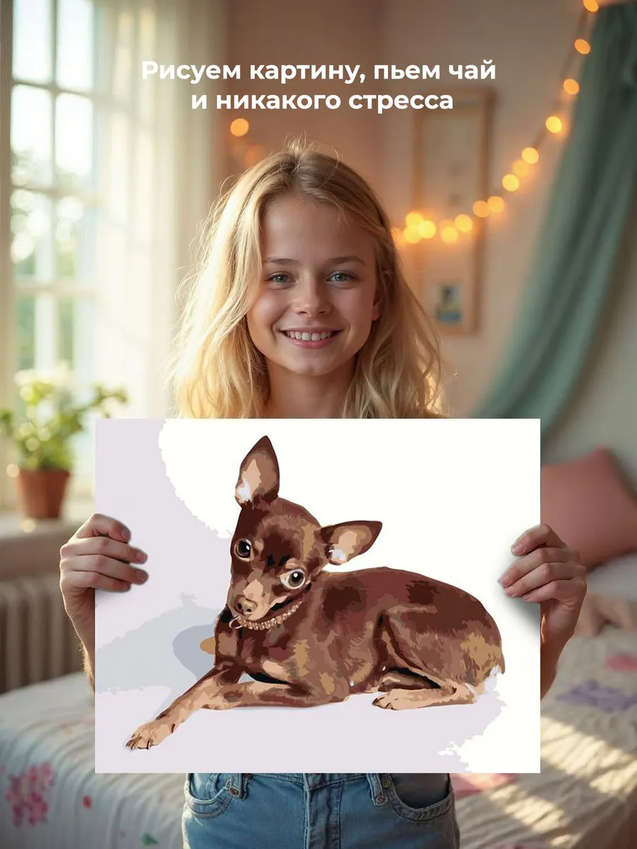 Картина по номерам «Собаки: Той терьер 40x50» — картинка 7