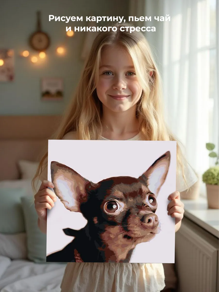 Картина по номерам «Собаки: Той терьер 40x40» — картинка 6