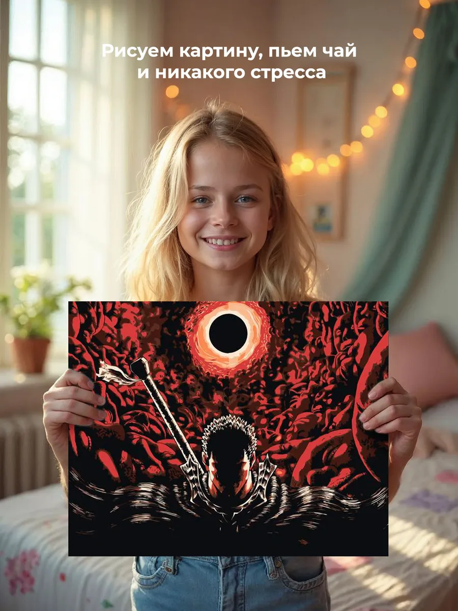 Картина по номерам «Берсерк Berserk манга аниме: Гатс 40x50» — картинка 7