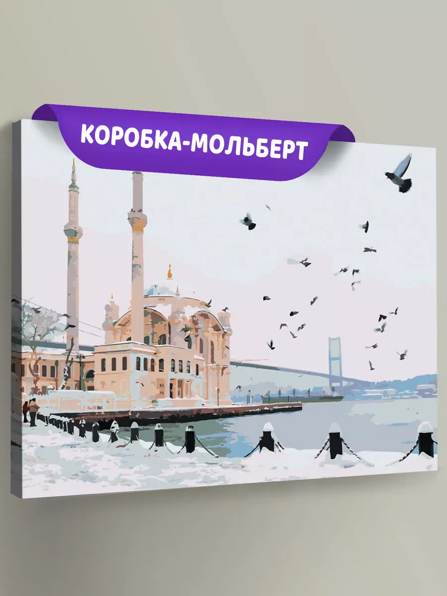 Картина по номерам «Стамбул, Турция: мечеть Ортакёй зимой»