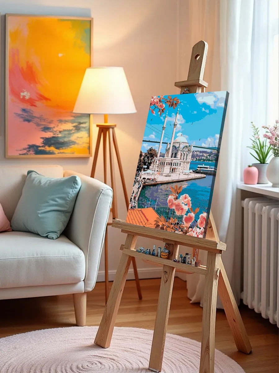 Картина по номерам «Стамбул, Турция: мечеть Ортакёй, цветы» — картинка 10