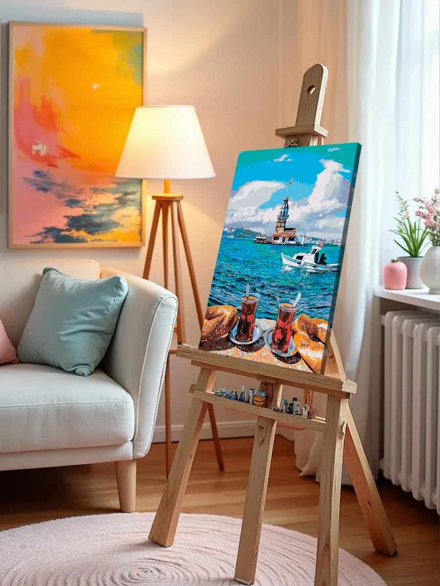 Картина по номерам «Стамбул, Турция: Девичья башня, море» — картинка 10