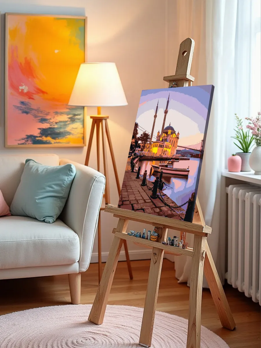 Картина по номерам «Стамбул, Турция: мечеть Ортакёй, море» — картинка 9