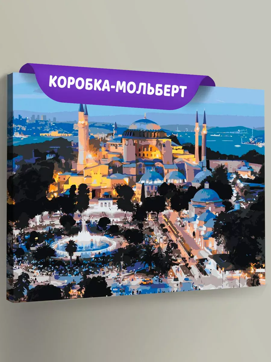 Картина по номерам «Стамбул, Турция: мечеть Айя-София ночью»