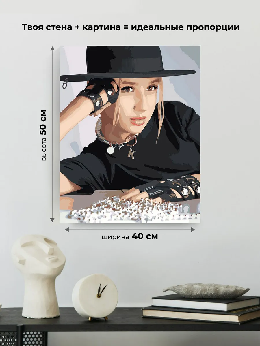 Картина по номерам «Певица Клава Кока: портрет в шляпе» — картинка 3