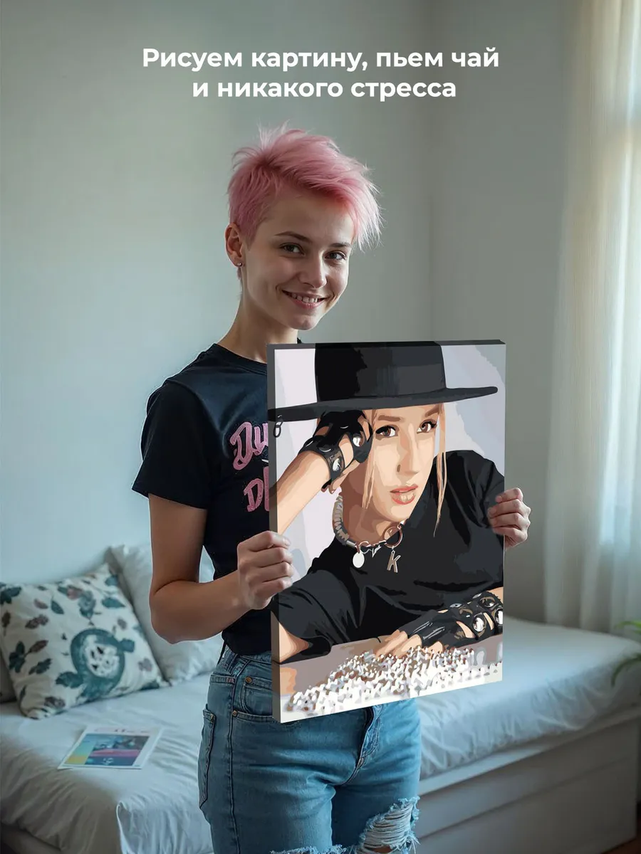 Картина по номерам «Певица Клава Кока: портрет в шляпе» — картинка 7