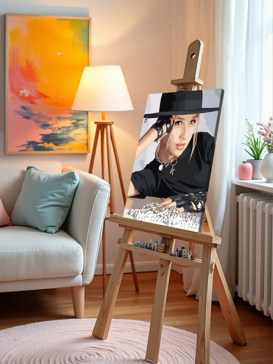 Картина по номерам «Певица Клава Кока: портрет в шляпе» — картинка 10
