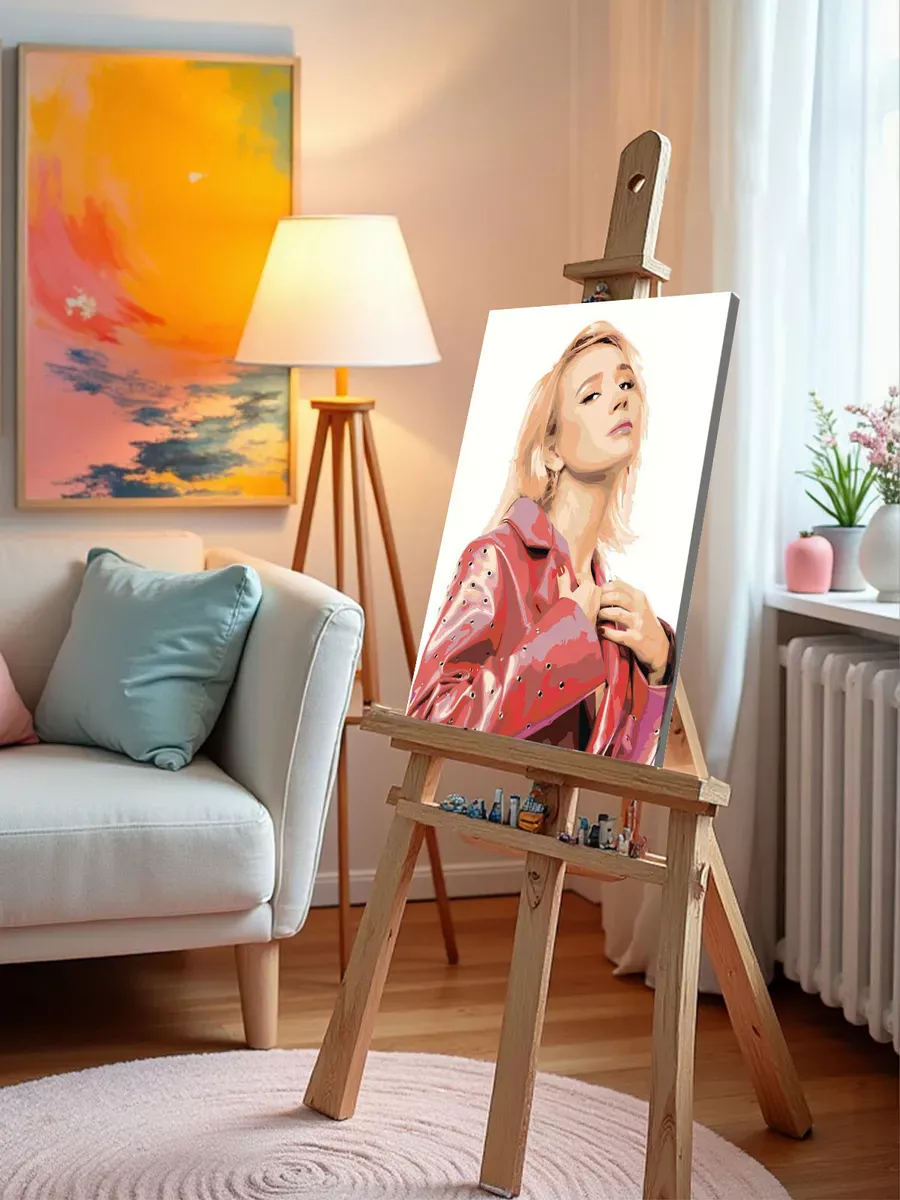 Картина по номерам «Певица Клава Кока: портрет в розовом» — картинка 9