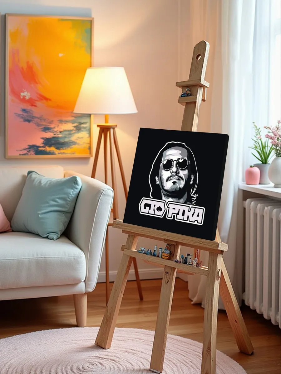 Картина по номерам «Рэпер Гио Пика: чернобелый арт 40x40» — картинка 10