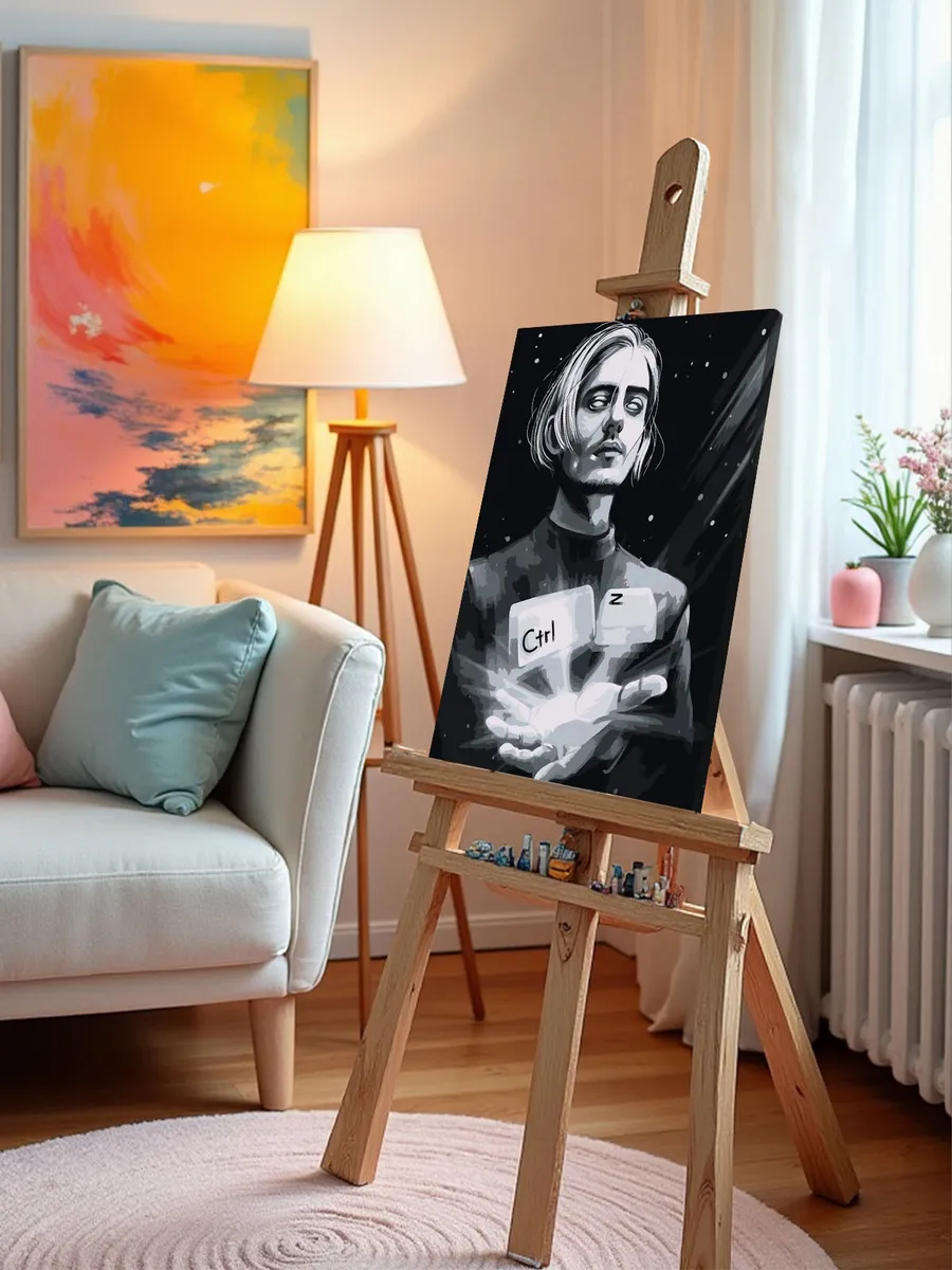 Картина по номерам «Пошлая Молли: Кирилл Бледный чб арт» — картинка 10