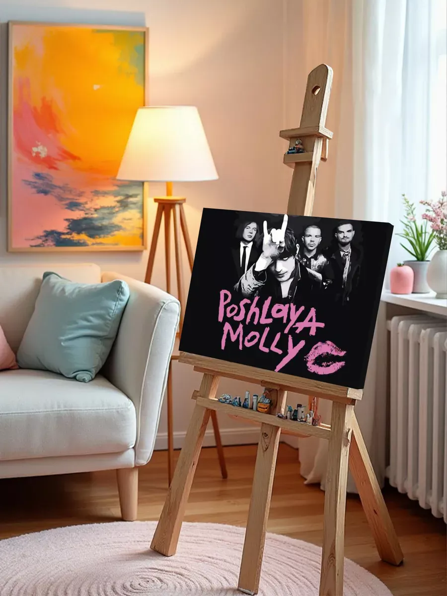 Картина по номерам «Группа Пошлая Молли: монохром арт 40x50» — картинка 10