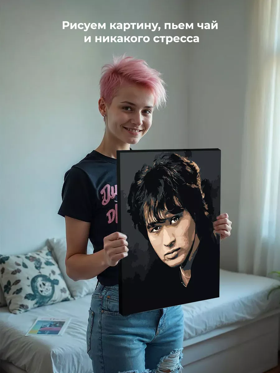 Картина по номерам «Группа Кино: Виктор Цой портрет 40x50» — картинка 6