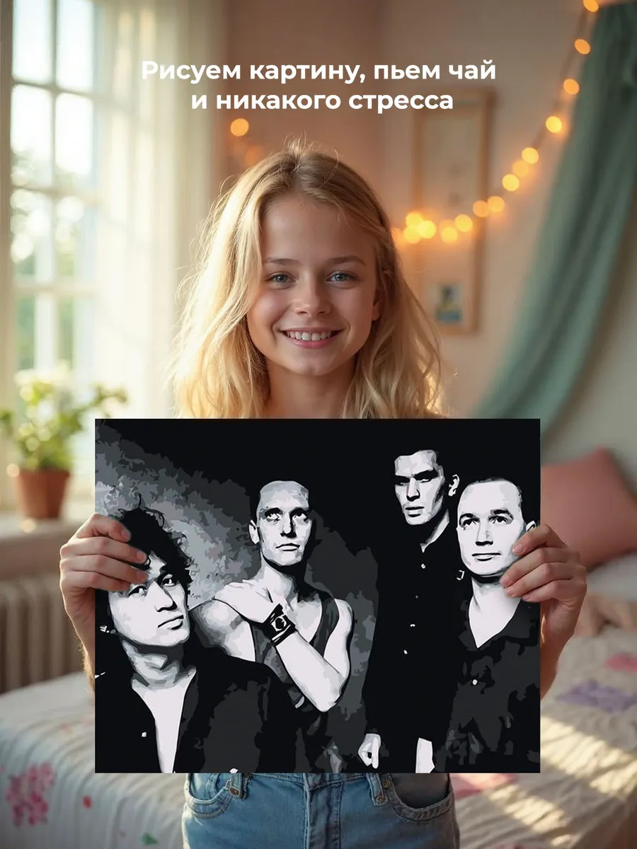 Картина по номерам «Группа Кино: Виктор Цой и музыканты 40x50» — картинка 7