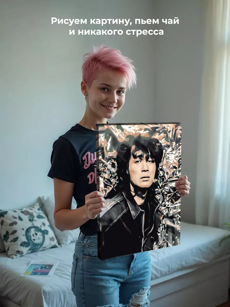 Картина по номерам «Группа Кино: Виктор Цой портрет 40x50» — картинка 6