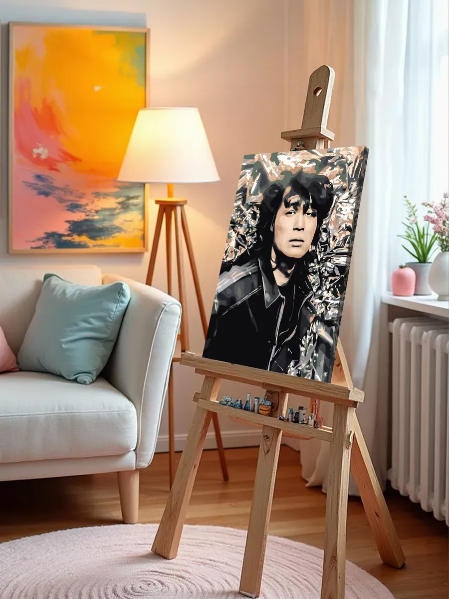 Картина по номерам «Группа Кино: Виктор Цой портрет 40x50» — картинка 9