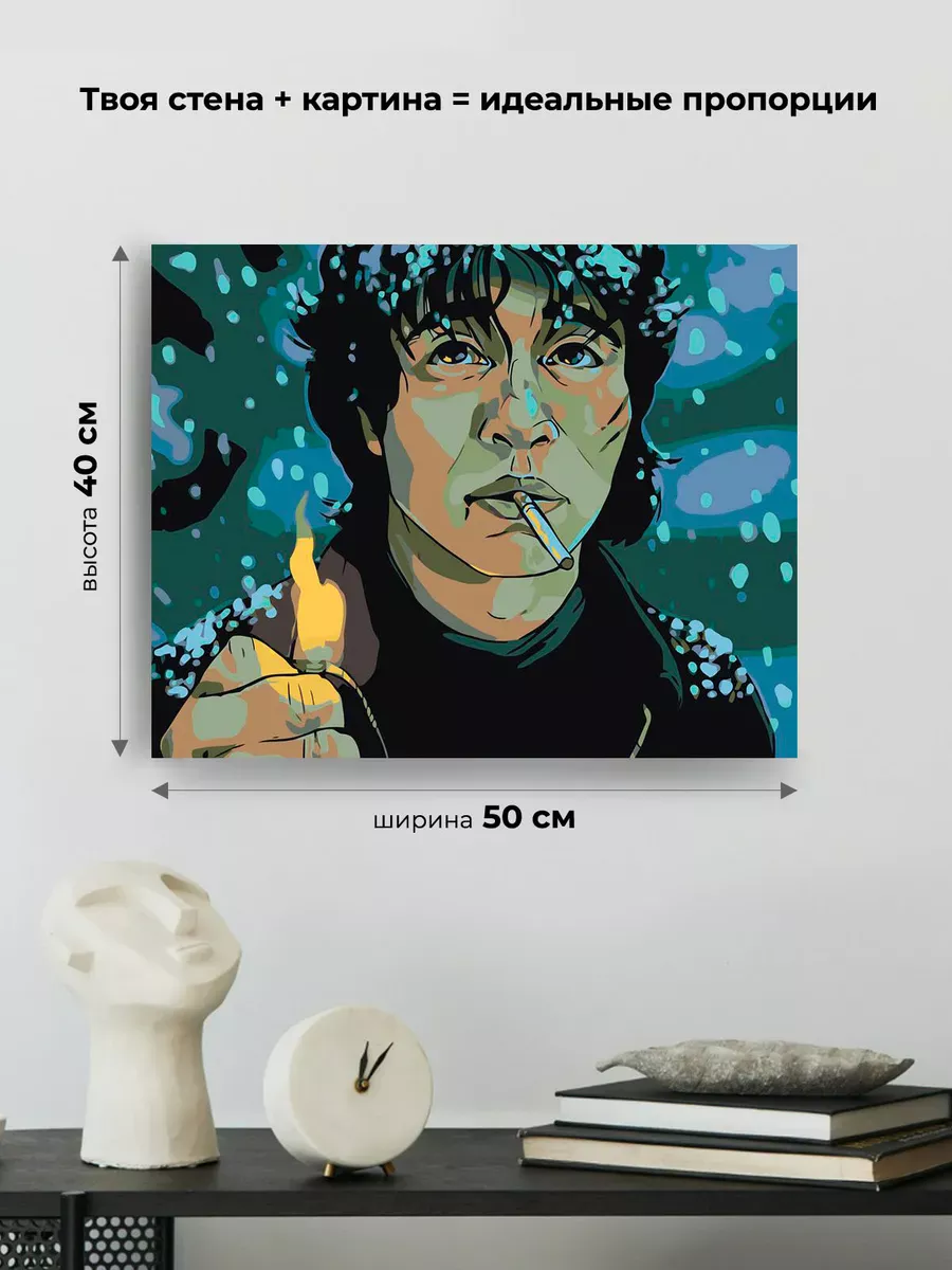 Картина по номерам «Группа Кино: Виктор Цой арт 40x50» — картинка 3