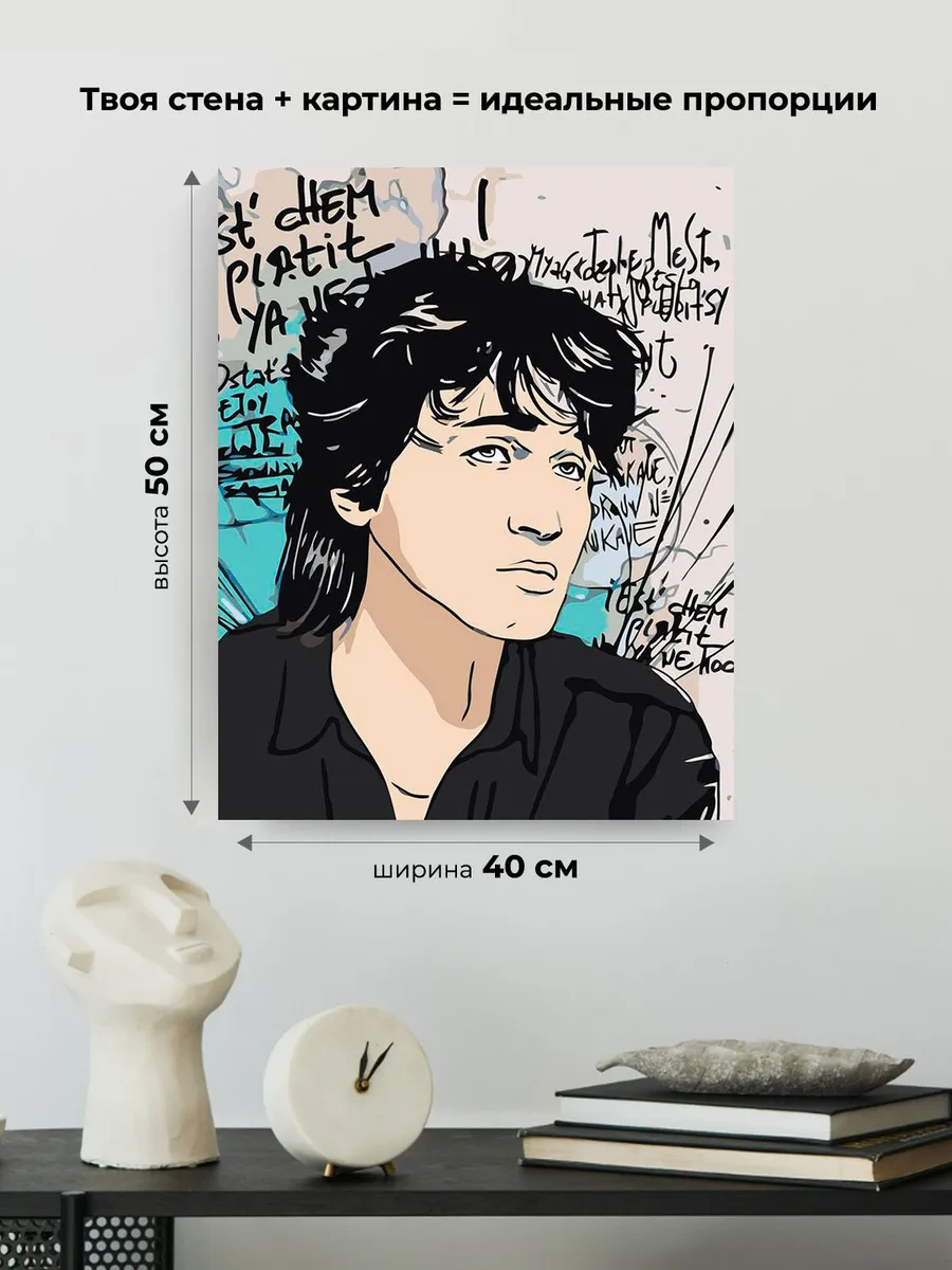 Картина по номерам «Группа Кино: Виктор Цой арт 40x50» — картинка 3