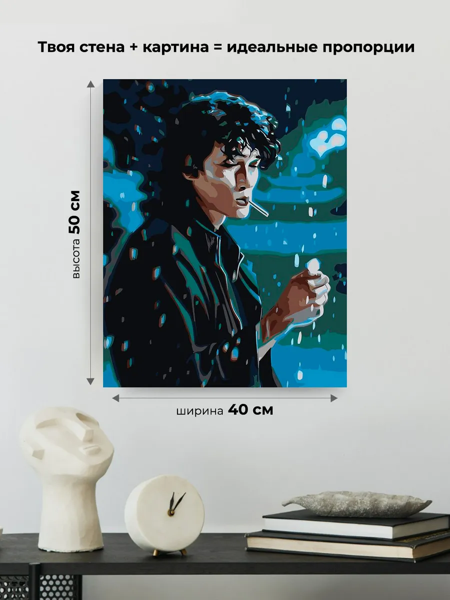 Картина по номерам «Группа Кино: Виктор Цой арт 40x50» — картинка 3