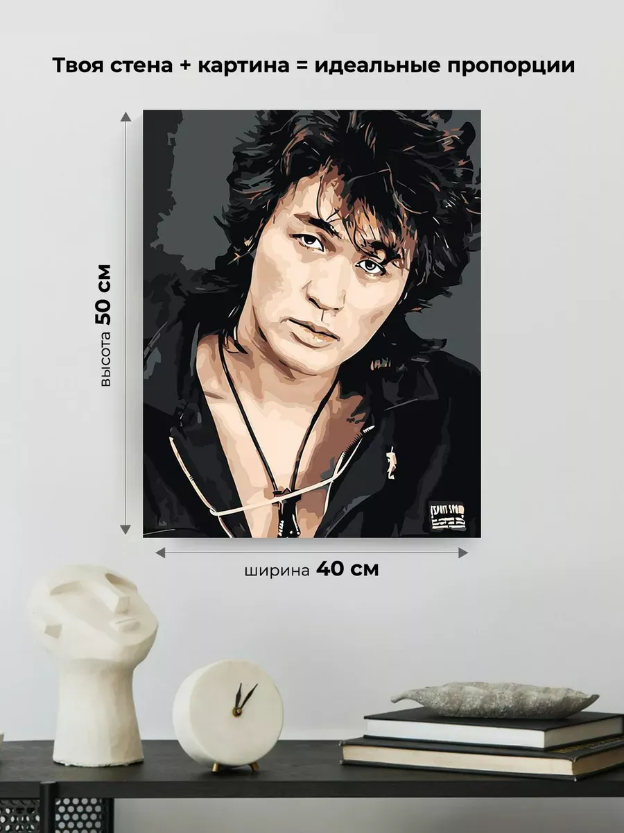 Картина по номерам «Группа Кино: Виктор Цой портрет 40x50» — картинка 3