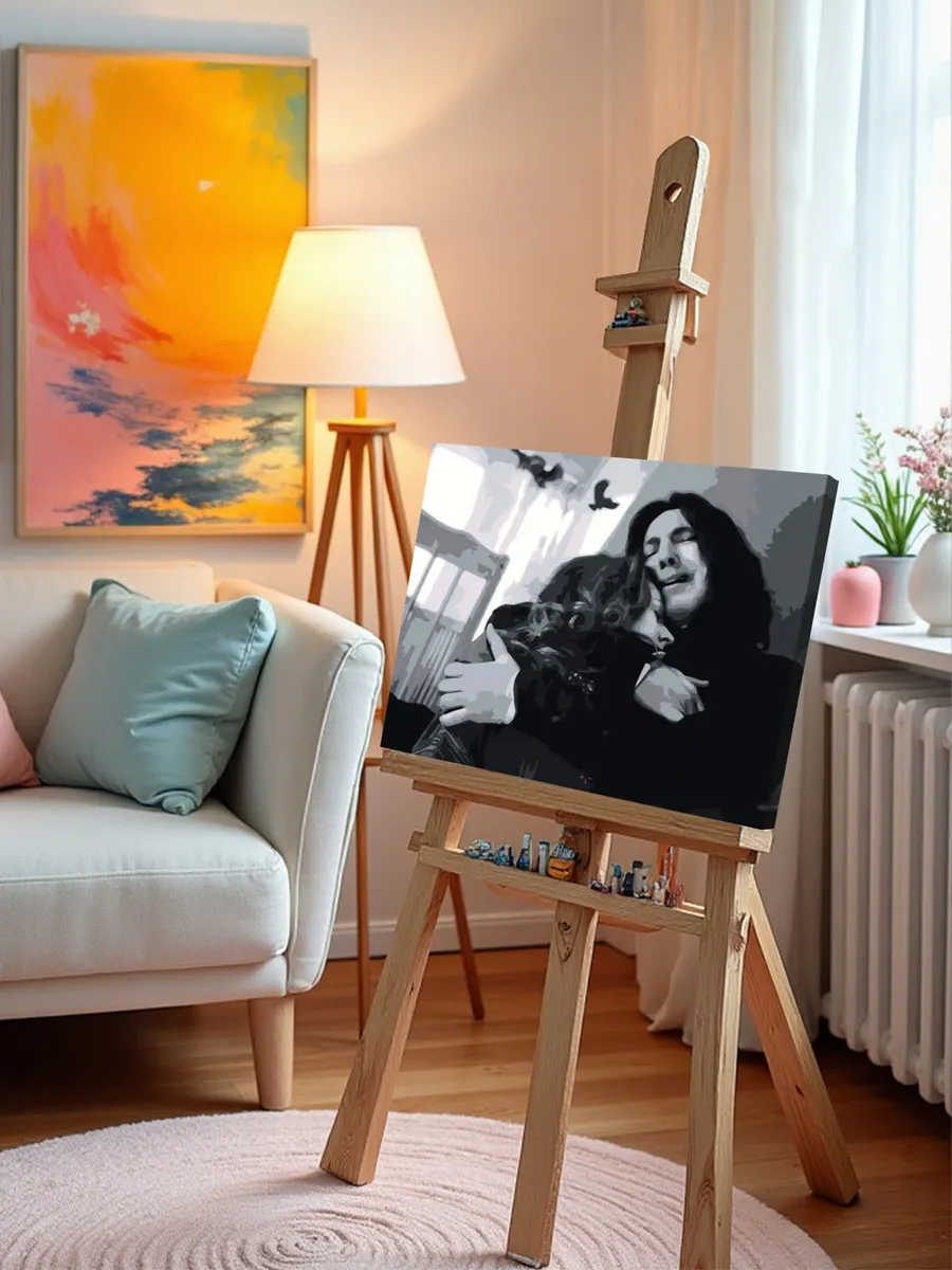 Картина по номерам «Гарри Поттер: Северус Снейп и Лили, чб» — картинка 10