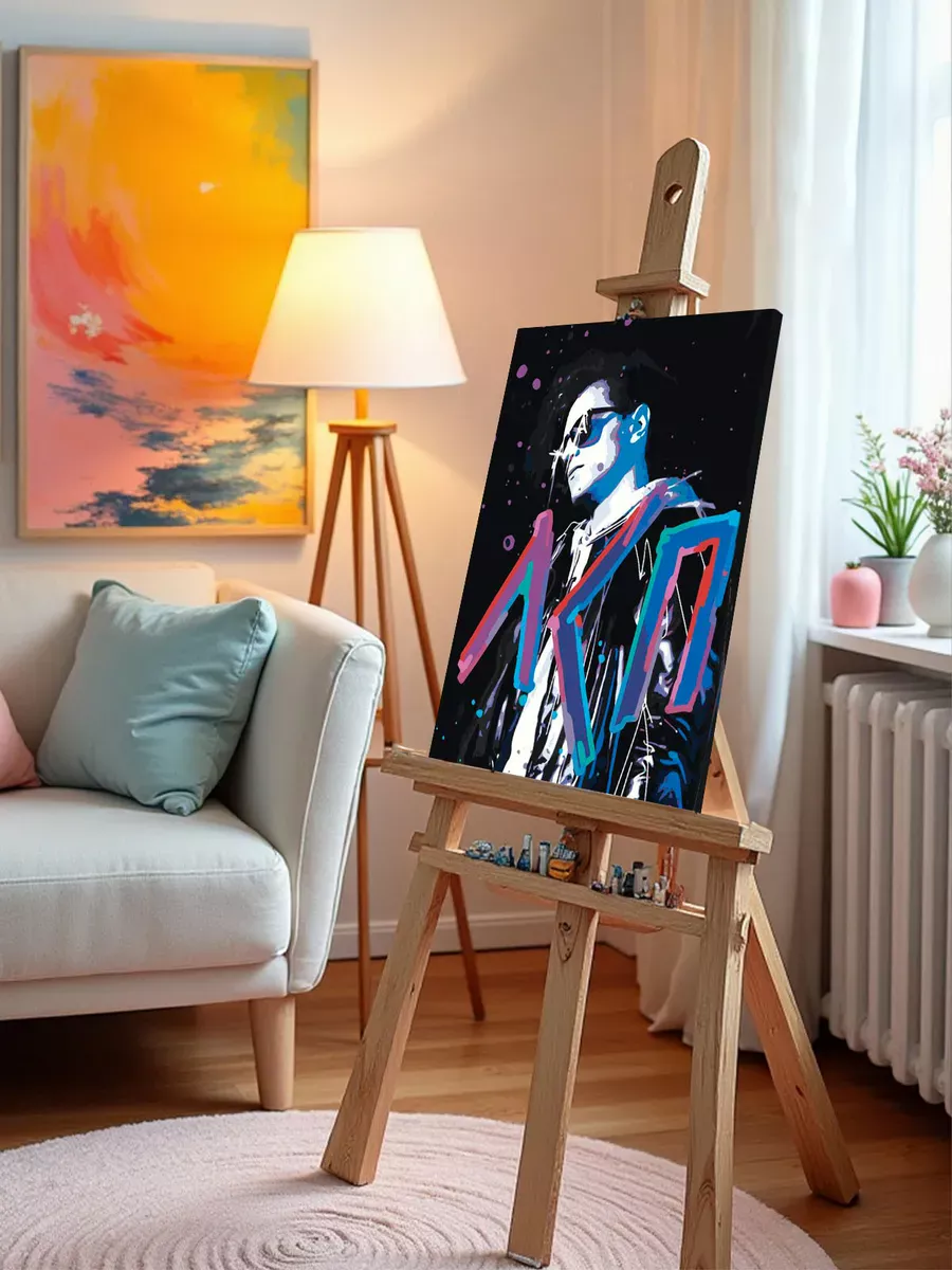 Картина по номерам «Рэпер ЛСП LSP: Олег Савченко арт 40x50» — картинка 10