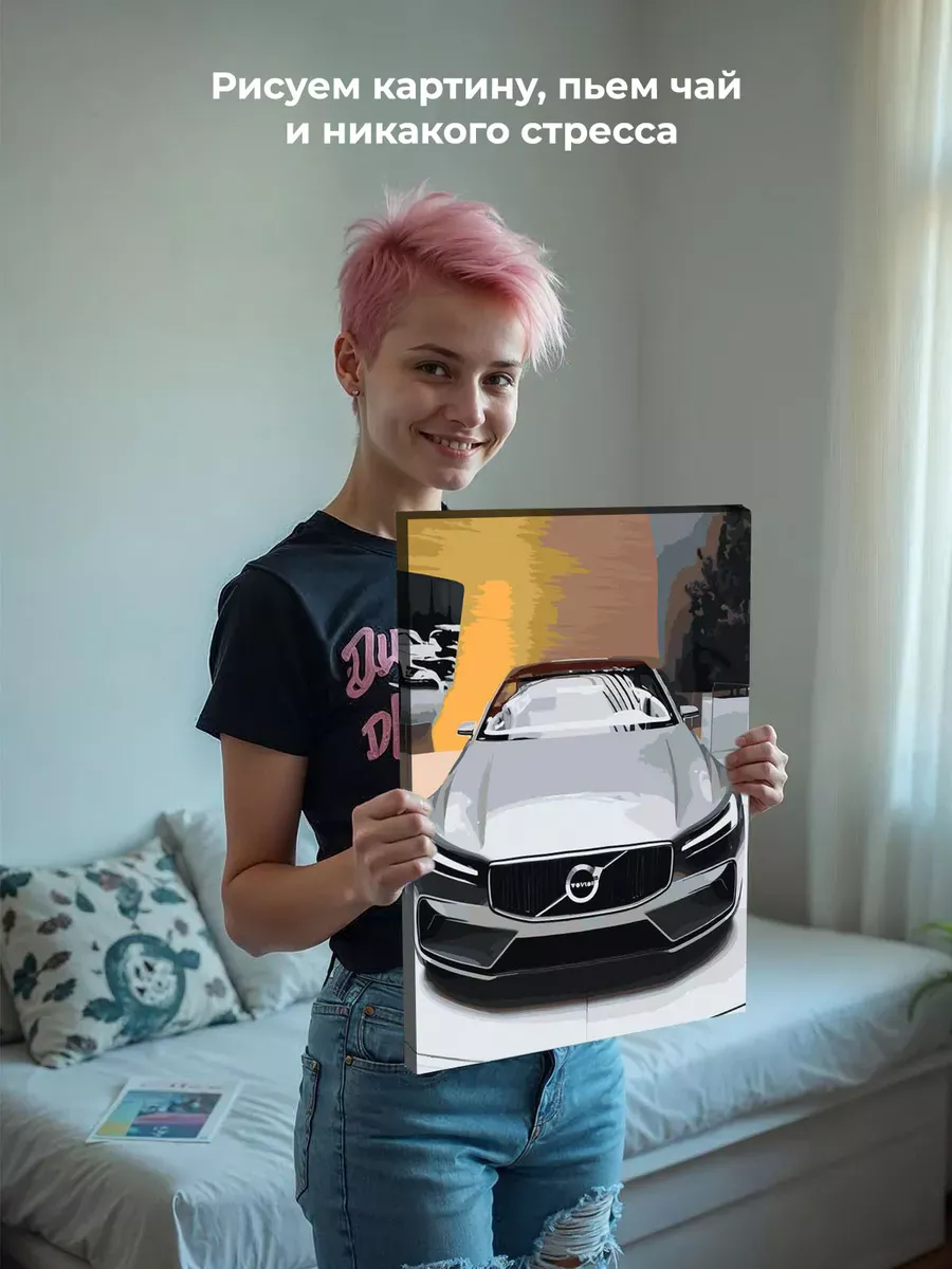 Картина по номерам «Спортивная машина Вольво в салоне 40x50» — картинка 7