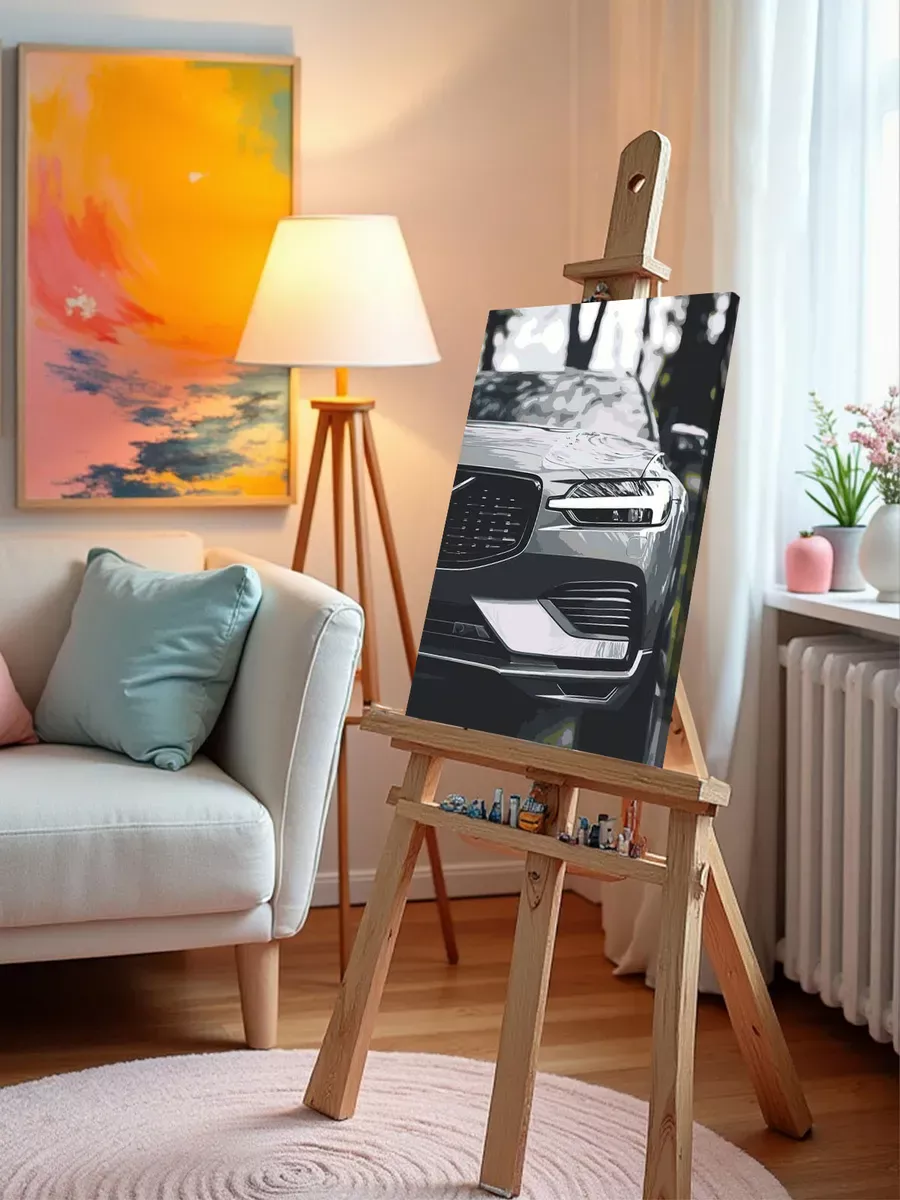 Картина по номерам «Машина Вольво крупным планом 40x50» — картинка 9