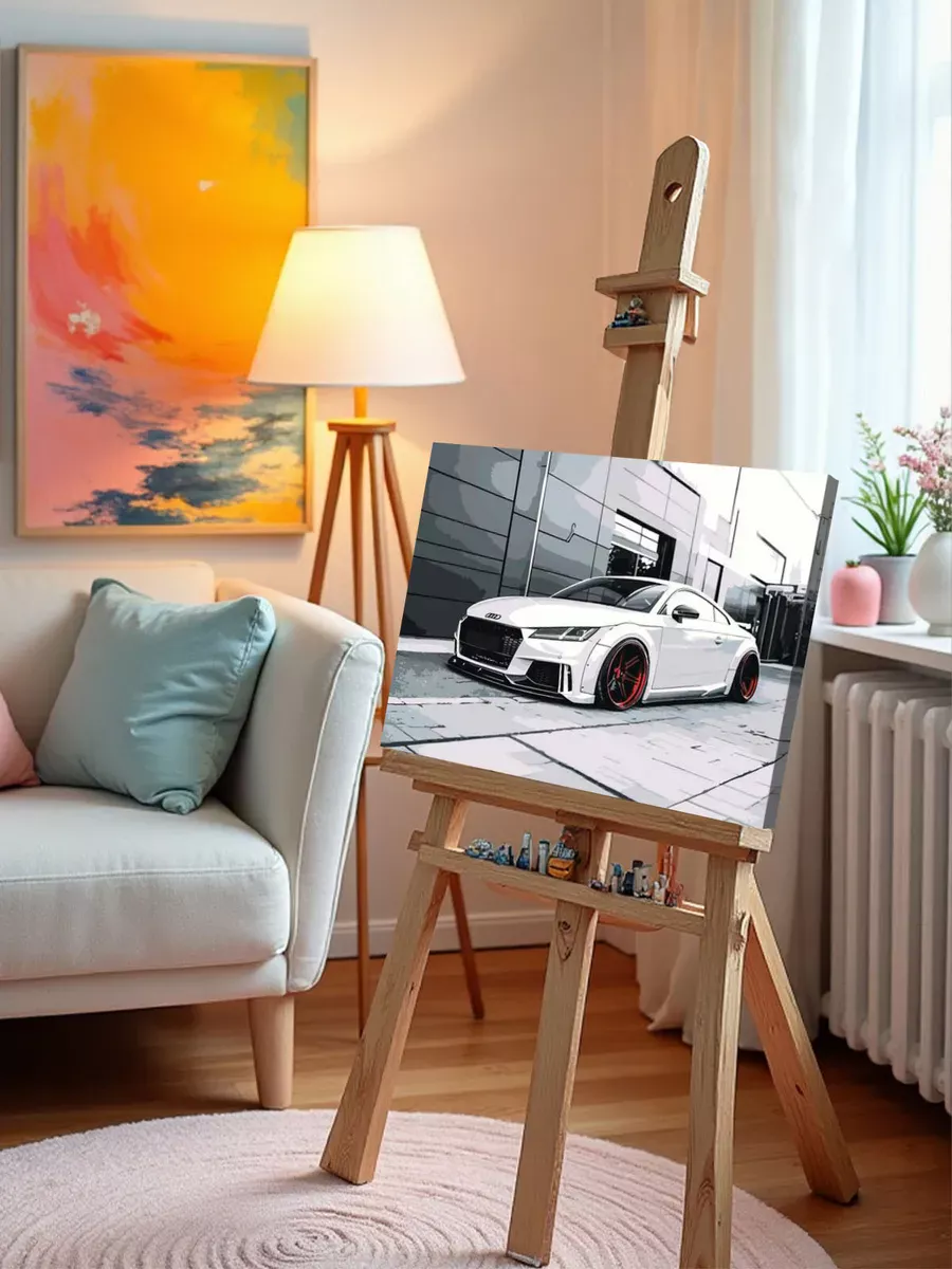 Картина по номерам «Машина Ауди ТТ на дороге в городе 40x50» — картинка 9