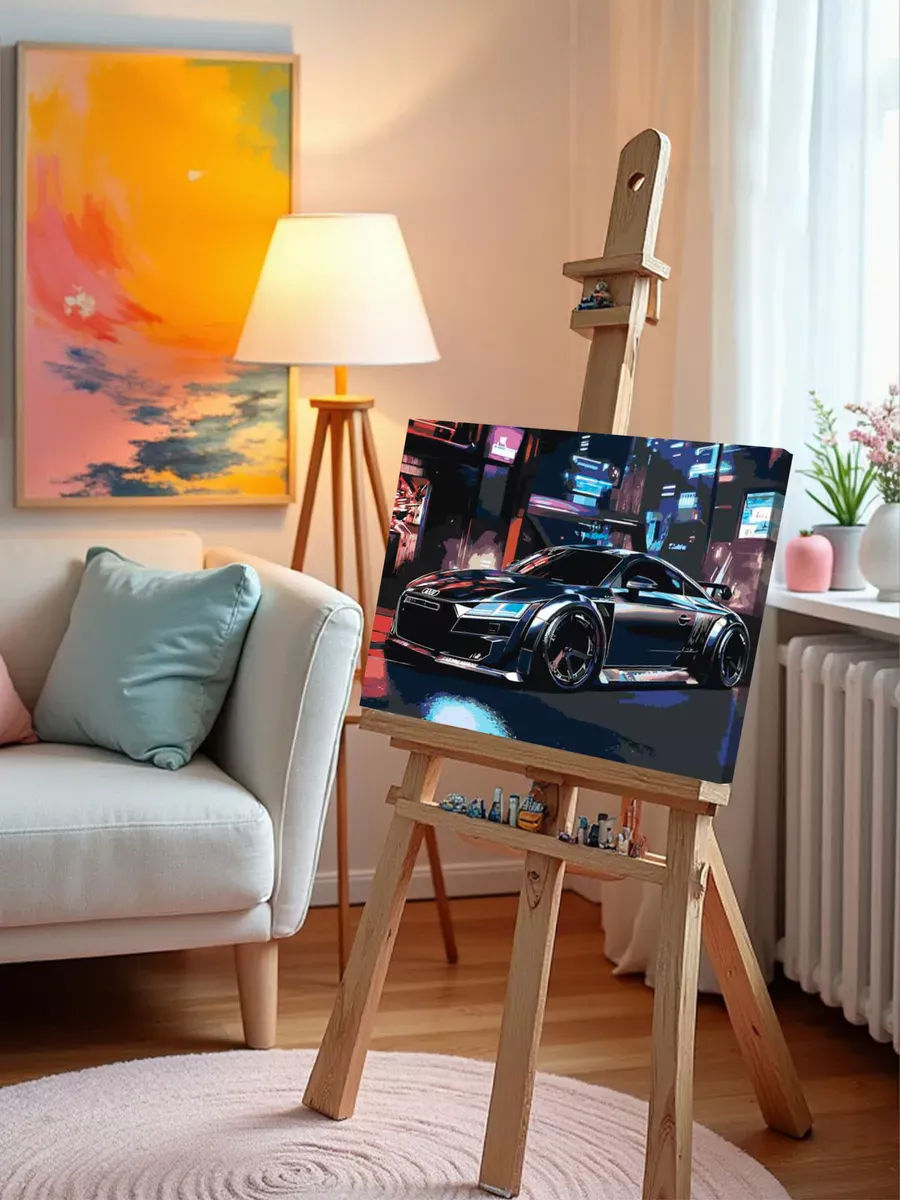 Картина по номерам «Машина Ауди ТТ в стиле киберпанк 40x50» — картинка 10