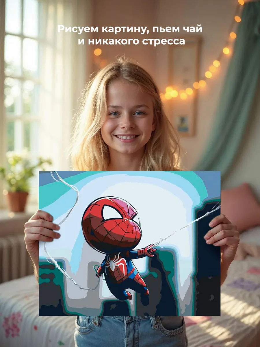 Картина по номерам «Человек паук Spiderman: маленький арт» — картинка 6